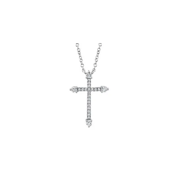14K White Gold Cross Necklace With .17 Ct Twt. Diamonds Kevin's Fine Jewelry Totowa, NJ