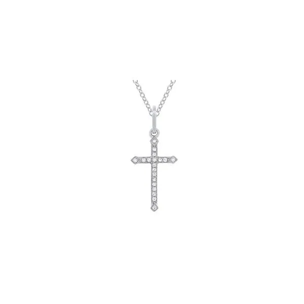 14K White Gold Cross With .07 Ct Twt. Diamonds Kevin's Fine Jewelry Totowa, NJ