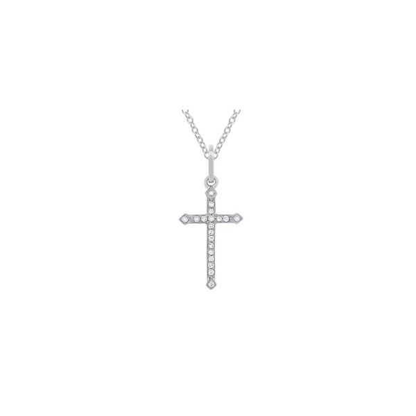 14K White Gold Cross With .07 Ct Twt. Diamonds Kevin's Fine Jewelry Totowa, NJ