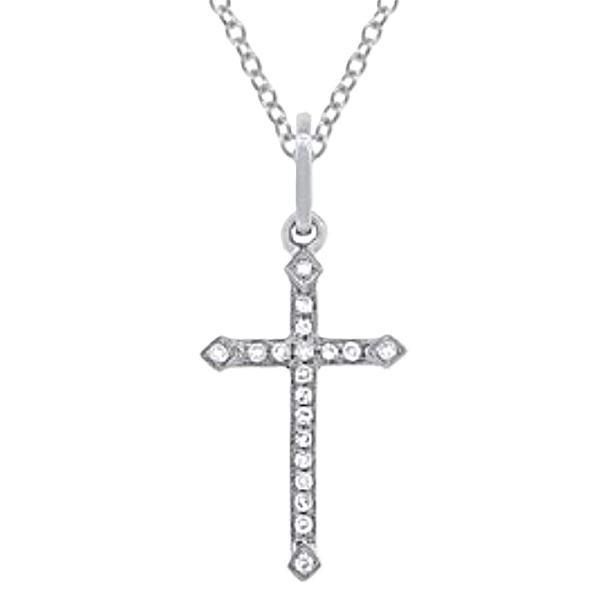 Shy Creation White Gold and Diamond Cross Pendant Kevin's Fine Jewelry Totowa, NJ
