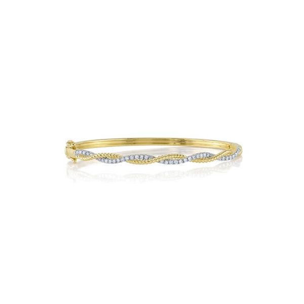 Shy Creation Gold and Diamond Twist Bangle Kevin's Fine Jewelry Totowa, NJ