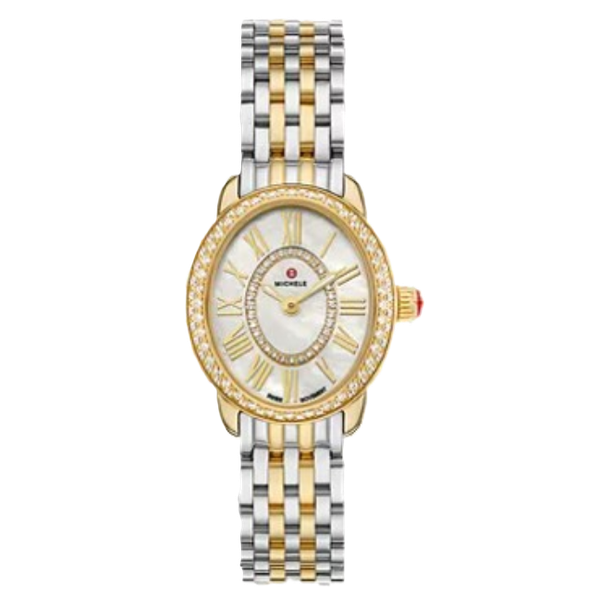 Michele Serein Oval Diamond Two-Tone 18K Gold-Plated Watch Kevin's Fine Jewelry Totowa, NJ