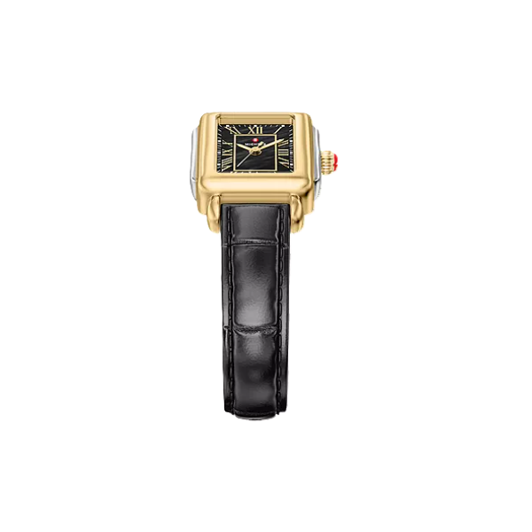 Michele Deco Mini Black Dial Black Leather Strap Image 4 Kevin's Fine Jewelry Totowa, NJ