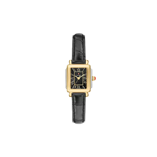 Michele Deco Mini Black Dial Black Leather Strap Kevin's Fine Jewelry Totowa, NJ