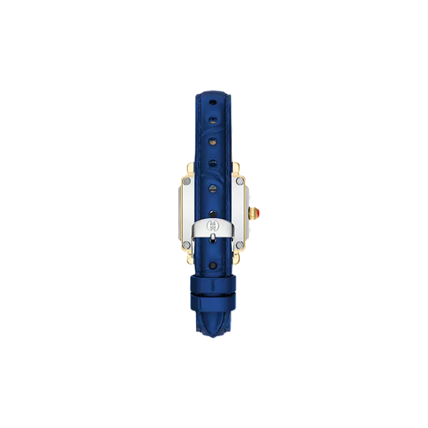 Michele Deco Mini Blue Dial Blue Leather Strap Image 2 Kevin's Fine Jewelry Totowa, NJ