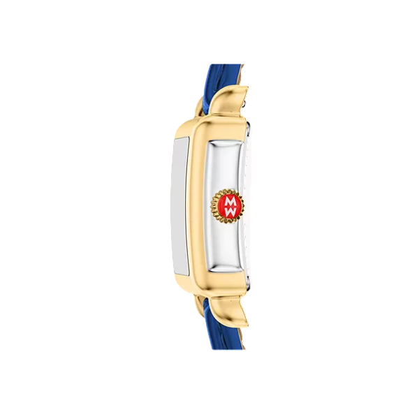 Michele Deco Mini Blue Dial Blue Leather Strap Image 3 Kevin's Fine Jewelry Totowa, NJ