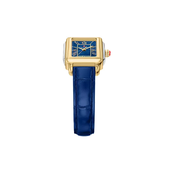Michele Deco Mini Blue Dial Blue Leather Strap Image 4 Kevin's Fine Jewelry Totowa, NJ