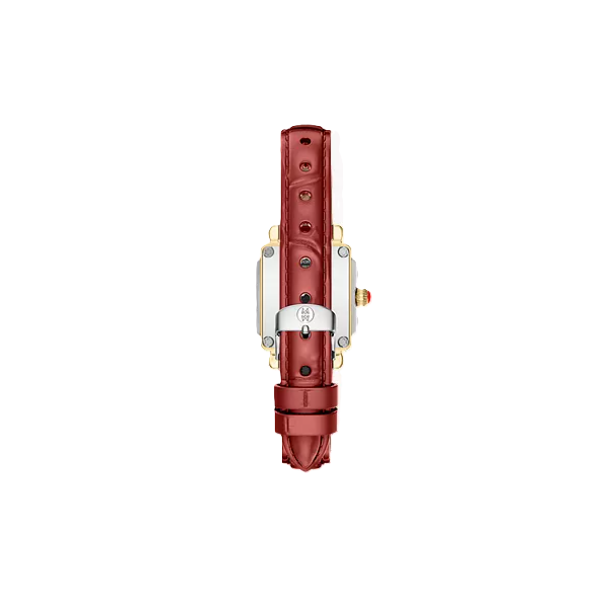 Michele Deco Mini Red Dial Red Leather Strap Image 2 Kevin's Fine Jewelry Totowa, NJ