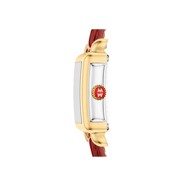 Michele Deco Mini Red Dial Red Leather Strap Image 3 Kevin's Fine Jewelry Totowa, NJ