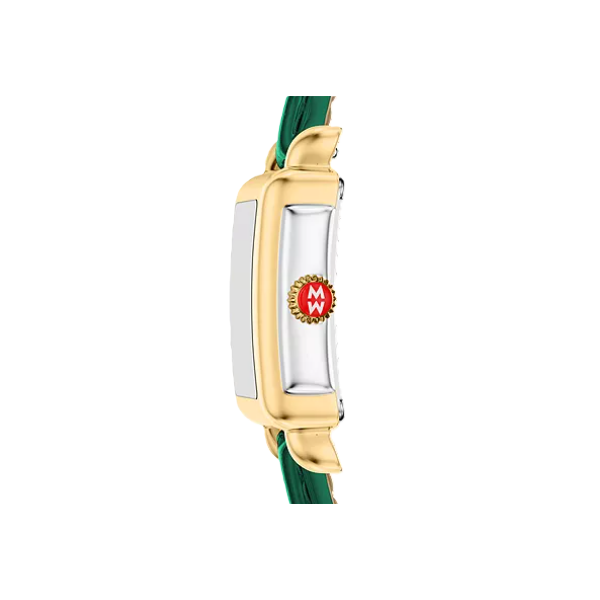 Michele Deco Mini Green Dial Green Leather Strap Image 3 Kevin's Fine Jewelry Totowa, NJ