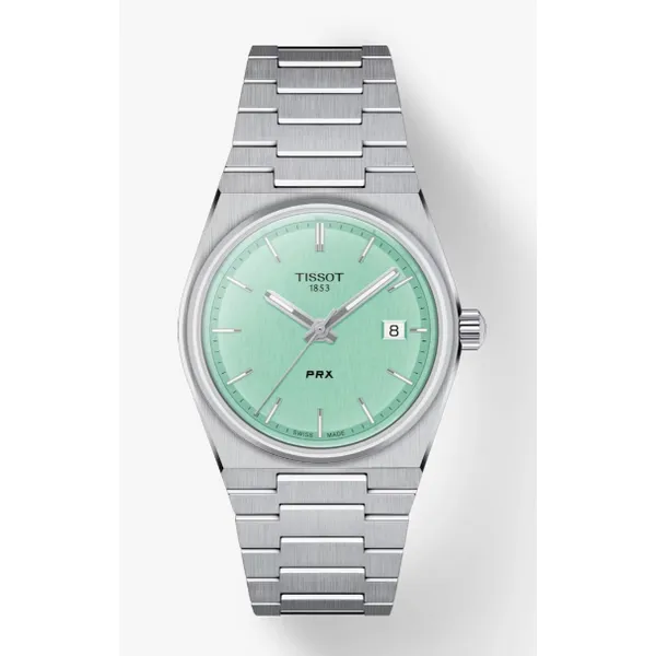 Tissot PRX Quarts 35mm Aqua Dial Steel Bracelet Kevin's Fine Jewelry Totowa, NJ