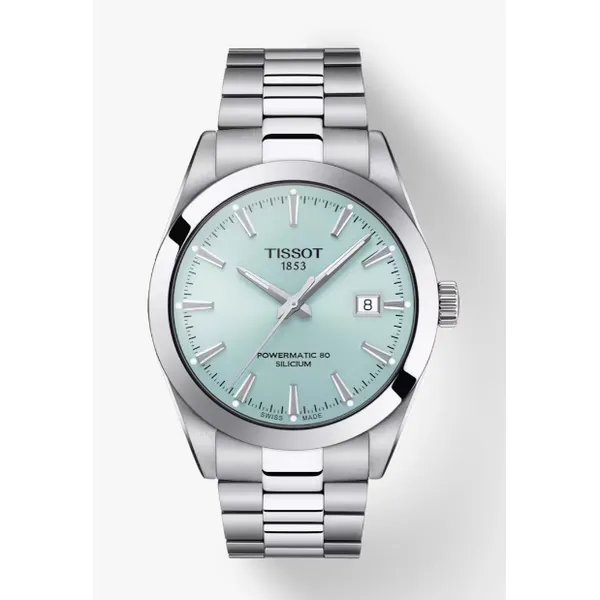 Tissot Gentleman Powermatic 80 Men s Automatic Watch T127.407.11.351.00 Ice Blue Dial Stainless Steel Bracelet