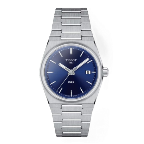 Tissot PRX Watch 35mm With Blue Dial On Metal Bracelet Kevin's Fine Jewelry Totowa, NJ
