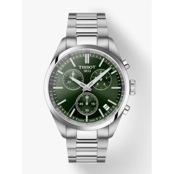Tissot Pr100 Green Chron Quartz Stainless Steel Bracelet Kevin's Fine Jewelry Totowa, NJ