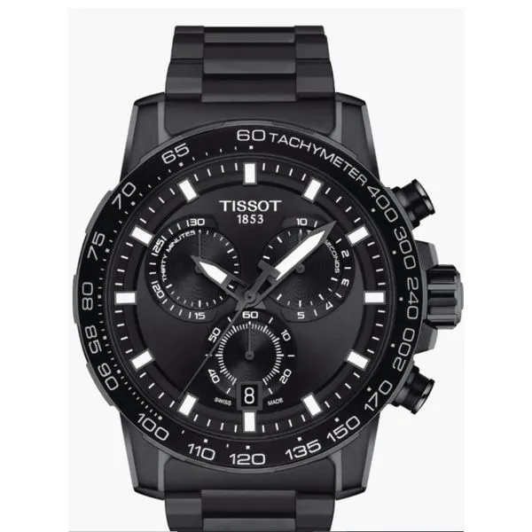 Tissot Super Sport Chrono Watch With Black  Dial On Black...