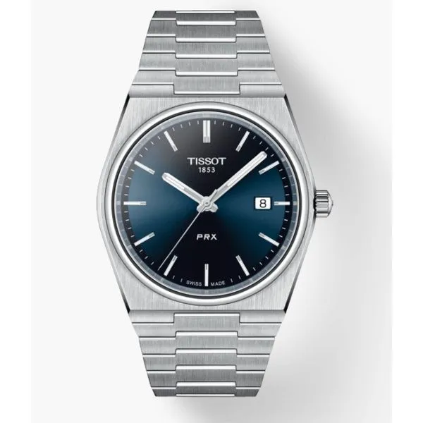 Tissot PRX Watch With Blue Dial On Metal Bracelet Kevin's Fine Jewelry Totowa, NJ