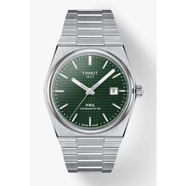 Tissot PRX Powermatic 80 Green Marix Dial Metal Band Kevin's Fine Jewelry Totowa, NJ