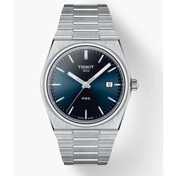 Tissot PRX Watch With Blue Dial On Metal Bracelet Kevin's Fine Jewelry Totowa, NJ