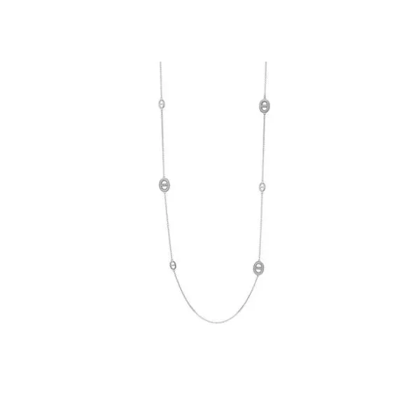 Sterling Silver Cz Gucci Station Necklace Kevin's Fine Jewelry Totowa, NJ