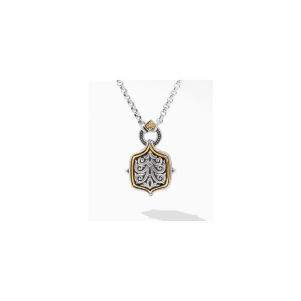 Sterling Silver & 18K Yellow Gold Shield Pendant Necklace By Konstantino Kevin's Fine Jewelry Totowa, NJ