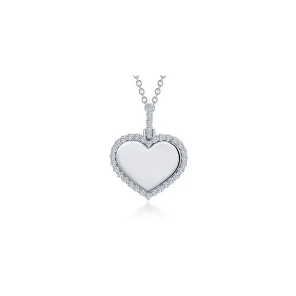 Sterling Silver Simulated Diamond .53 Ct Twt. Solid Heart Necklace Kevin's Fine Jewelry Totowa, NJ