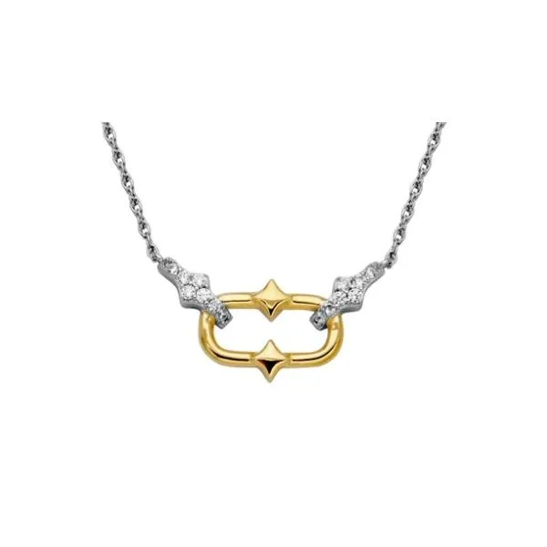 Sterling Silver & Gold Plated Cz Necklace Kevin's Fine Jewelry Totowa, NJ