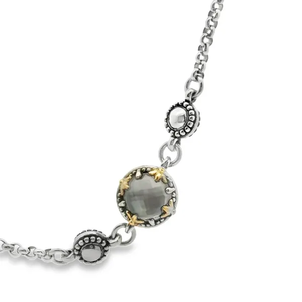 Sterling Silver Rock Crystal/Mop Doublet 6 Station 36