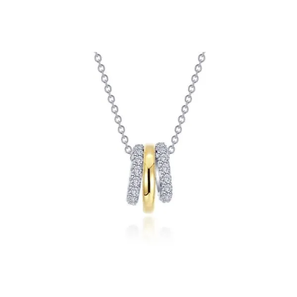 Sterling Silver & Gold Plated Simulated Diamond 1.01 Ct Twt. Rondelle Necklace Kevin's Fine Jewelry Totowa, NJ