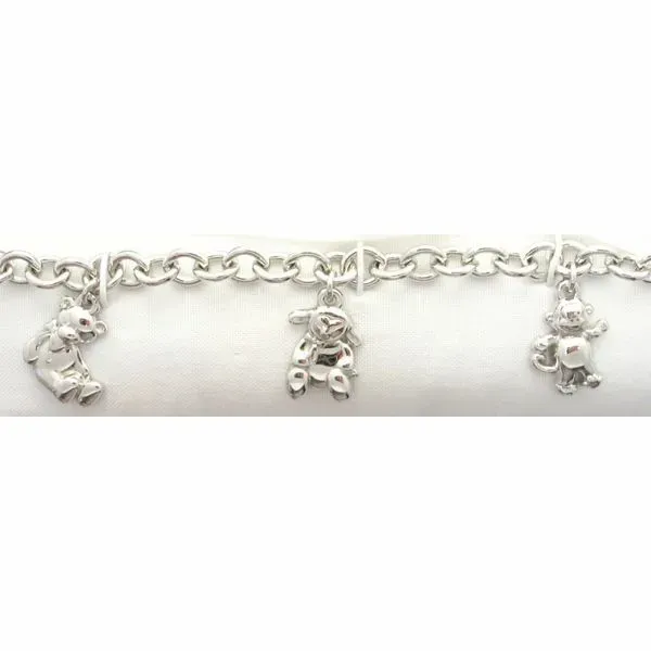 Sterling Silver Baby Charm Bracelet With Bear, Bunny, Monkey, & Dog Kevin's Fine Jewelry Totowa, NJ