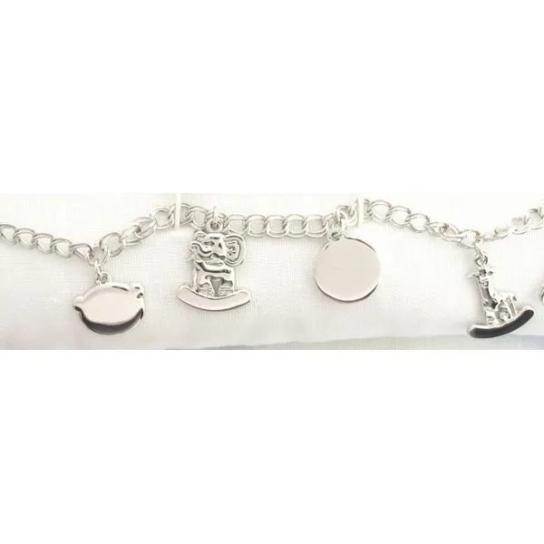 Sterling Silver Baby Charm Bracelet With Six Charms Kevin's Fine Jewelry Totowa, NJ