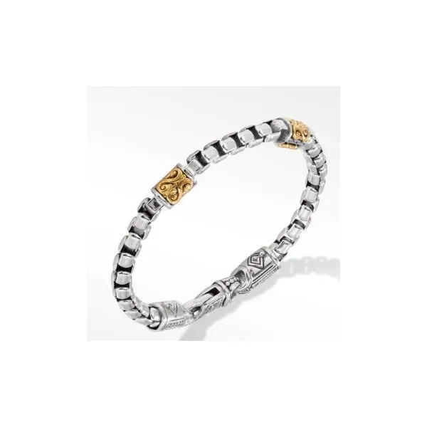 Sterling Silver & 18K Yellow Gold Round Box Bracelet By Konstantino similar item image