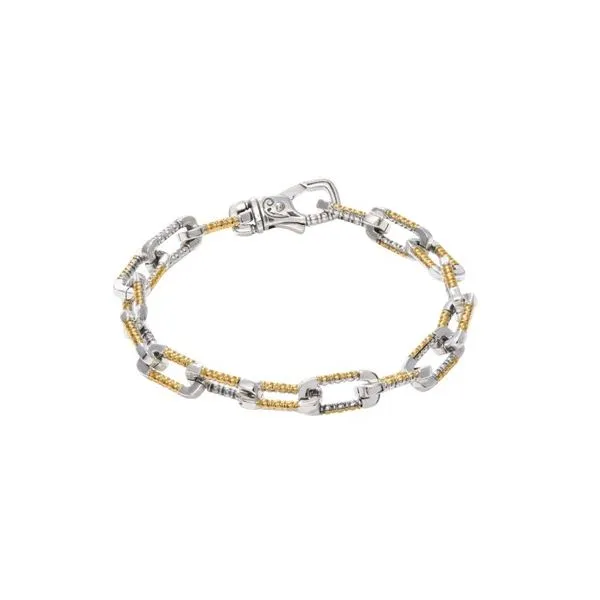 Sterling Silver & 18K Yellow Gold Long Link Bracelet By Konstantino Kevin's Fine Jewelry Totowa, NJ