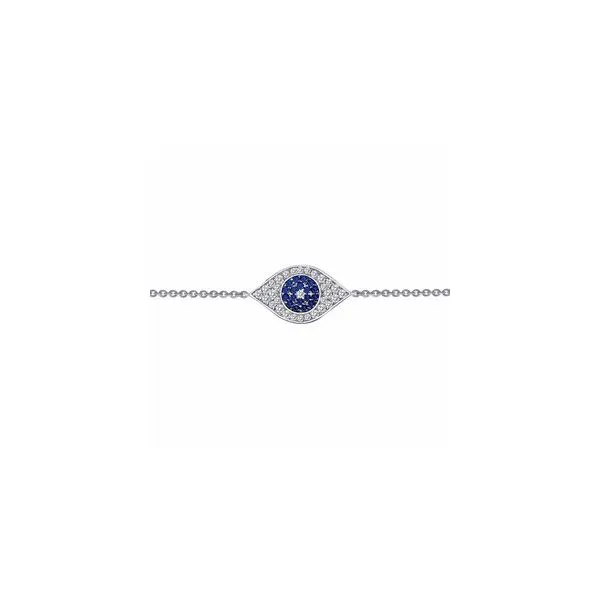 Sterling Silver Simulated Diamond Evil Eye Bracelet Kevin's Fine Jewelry Totowa, NJ
