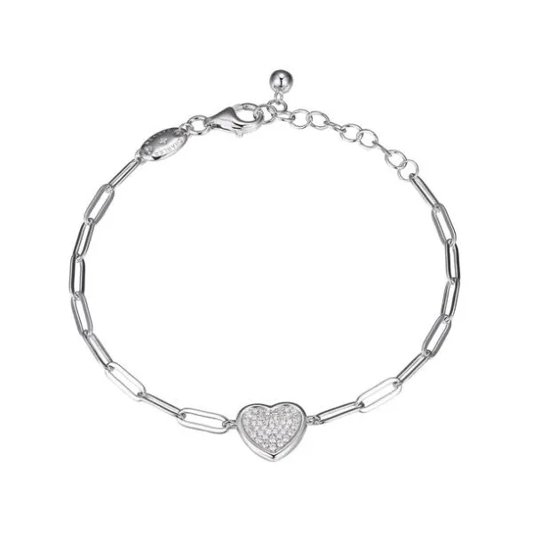Sterling Silver CZ Pave Heart Bracelet Kevin's Fine Jewelry Totowa, NJ