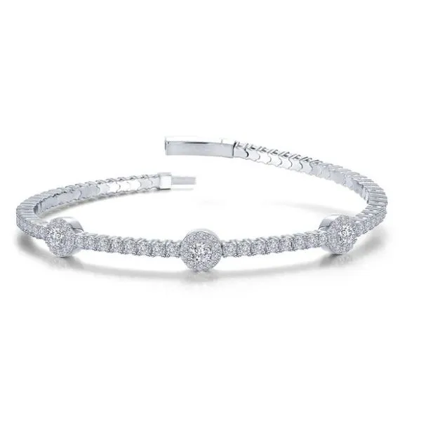 Sterling Silver Simulated Diamond Flex Halo Tennis Bracel...