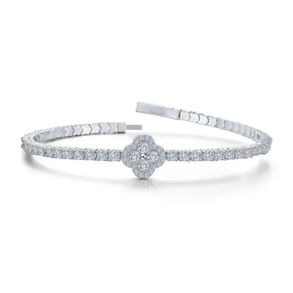 Sterling Silver Simulated Diamond Flex Tennis Bangle Bracelet With 2.45 Ct Twt. Kevin's Fine Jewelry Totowa, NJ