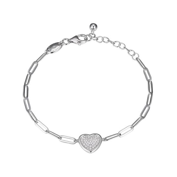 Sterling Silver CZ Pave Heart Bracelet Kevin's Fine Jewelry Totowa, NJ