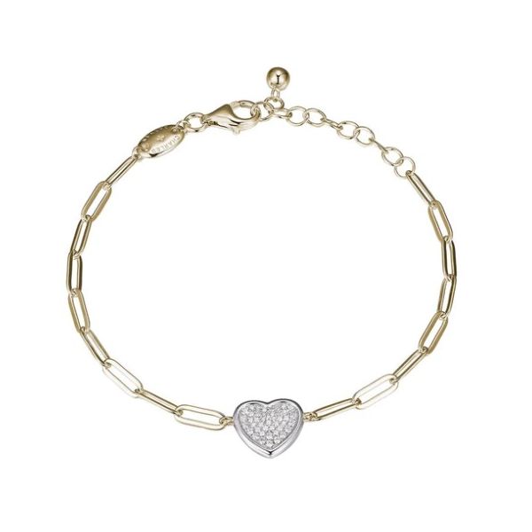 Sterling Silver & Gold Plated Heart Bracelet Kevin's Fine Jewelry Totowa, NJ