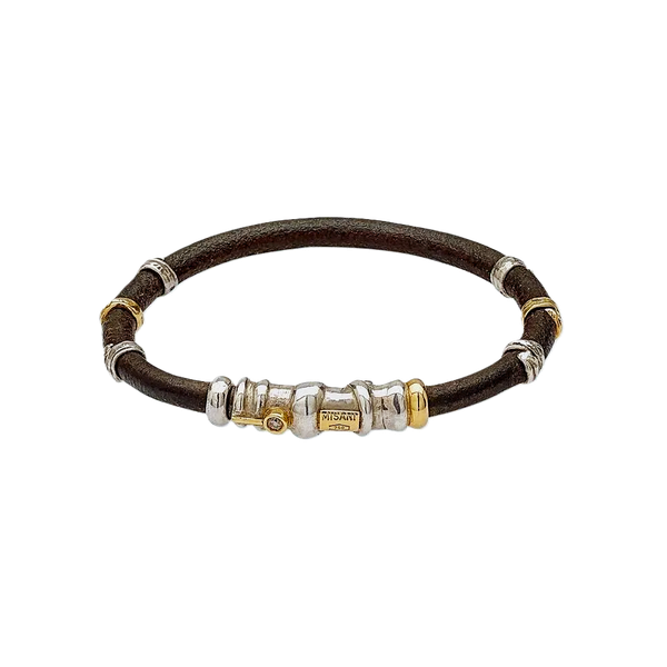 Misani Leather Gold and Sterling Bracelet Kevin's Fine Jewelry Totowa, NJ