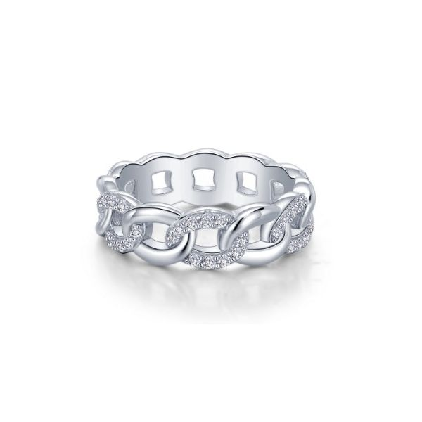 Sterling Silver Simulated Diamond .60 Ct Twt. Eternity Interlocking Ring Size 7 Kevin's Fine Jewelry Totowa, NJ