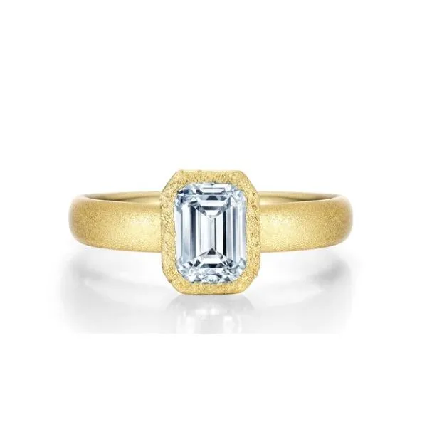 Sterling Silver Gold Plated Simulated Diamond 1.05 Ct Emerald Cut Solitair Ring Size 7 Kevin's Fine Jewelry Totowa, NJ