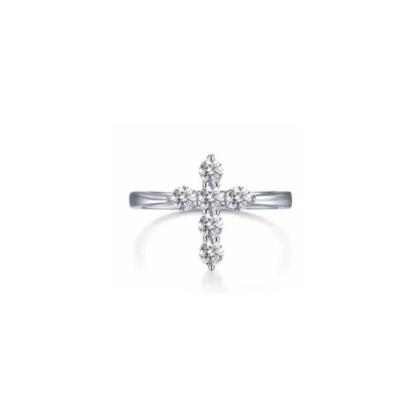 Sterling Silver Simulated Diamond Cross Ring .30 Ct Twt Size 7 Kevin's Fine Jewelry Totowa, NJ