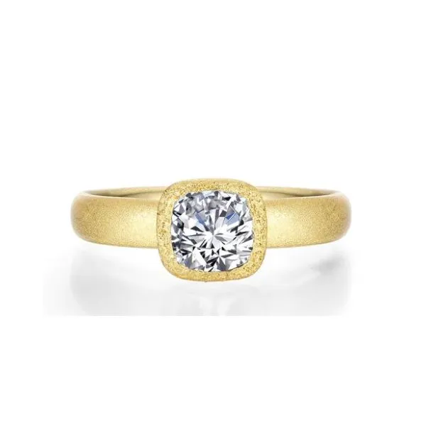 Sterling Silver Gold Plated Simulated Diamond 1.25 Ct Cushion Cut Solitair Ring Size 7 Kevin's Fine Jewelry Totowa, NJ