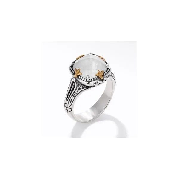 Sterling Silver & 18K Yellow Gold Rock Crystal/Mop Double...