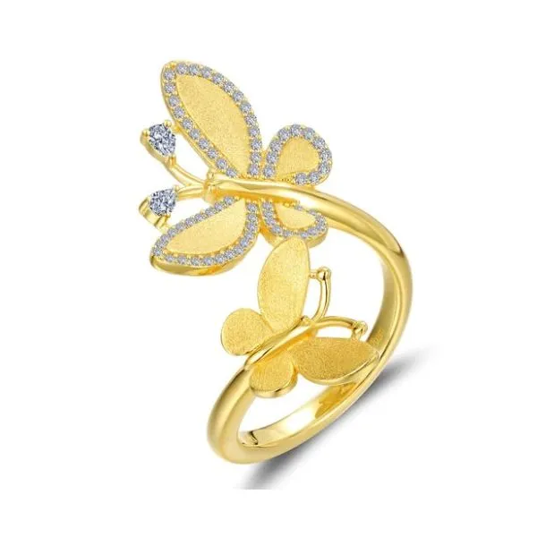 Sterling Silver Gold Plated Simulated Diamond .96 Ct Twt....