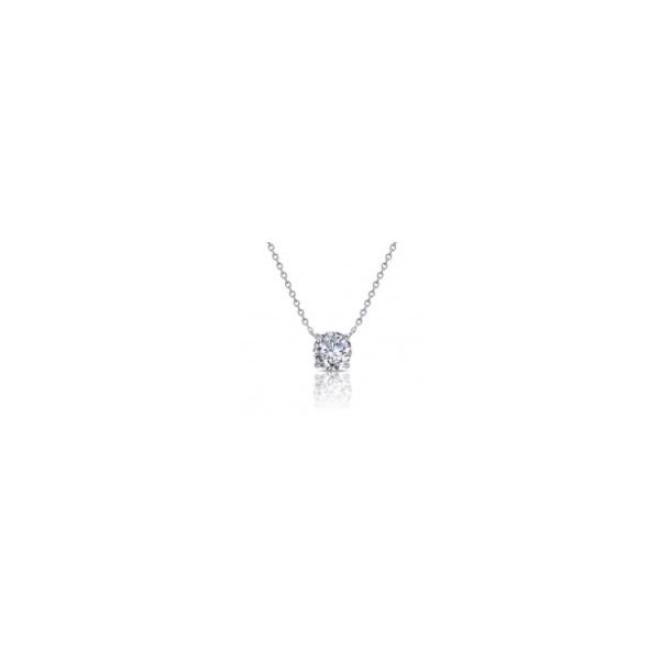 Sterling Silver Simulated Diamond Solitaire Necklace .85 Ct Kevin's Fine Jewelry Totowa, NJ
