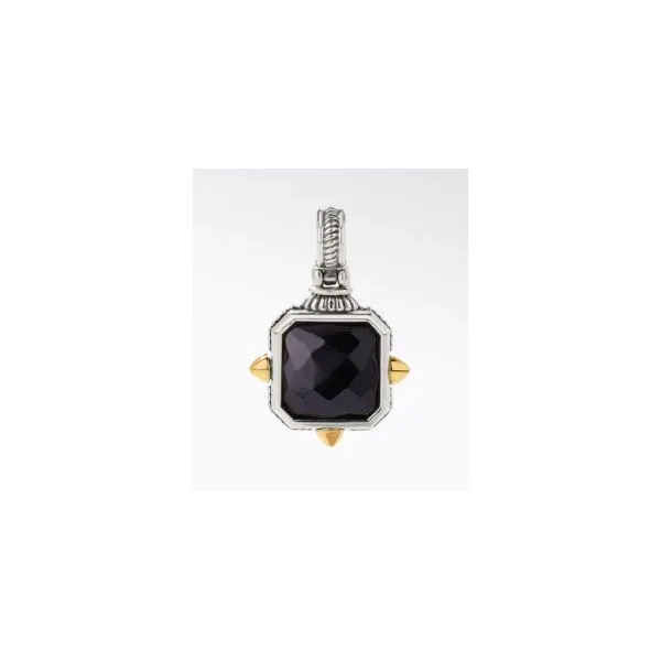 Sterling Silver & 18K Yellow Gold Onyx Pendant By Konstantino Kevin's Fine Jewelry Totowa, NJ