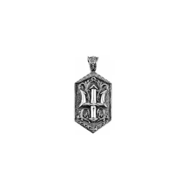 Sterling Silver Poseidon Trident Dog Tag Pendant By Konstantino Kevin's Fine Jewelry Totowa, NJ