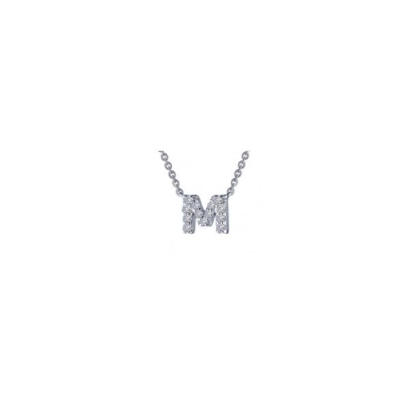 Sterling Silver Simulated Diamond Initial M Necklace 0.4 Ct Twt Kevin's Fine Jewelry Totowa, NJ
