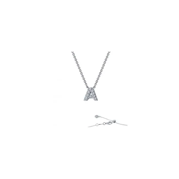 Sterling Silver Simulated Diamond Initial A Necklace 0.36 Ct Twt Kevin's Fine Jewelry Totowa, NJ